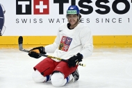 Pastrňák si ještě před odletem do Dánska stačil zatrénovat s reprezentací